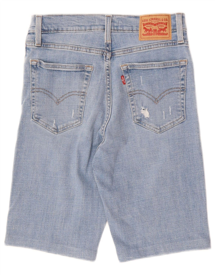 Levi's Damen Distressed High Rise Denim Shorts W28 Mittelblaue Baumwolle