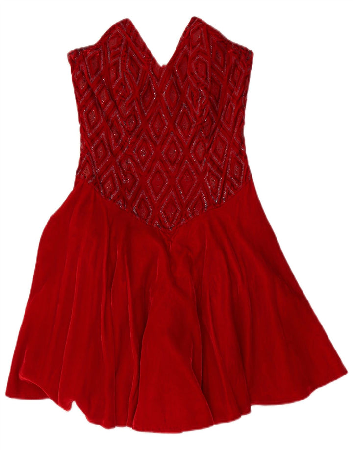 Trägerloses Kleid für Damen von Roccobarocco IT 42 Mittelrote Argyle/Diamant-Viskose