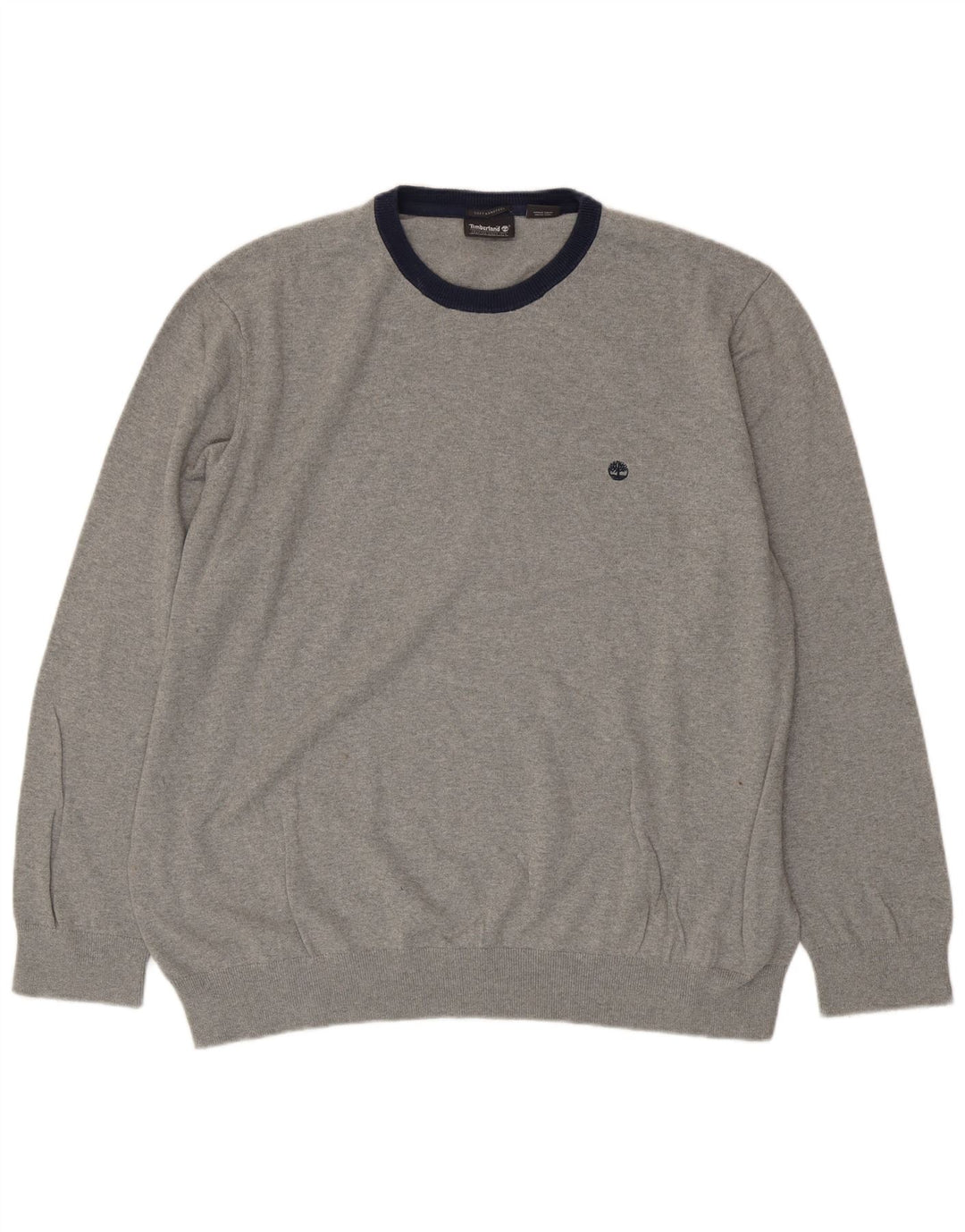 TIMBERLAND Herren-Pullover mit Rundhalsausschnitt, 3XL, graue Baumwolle