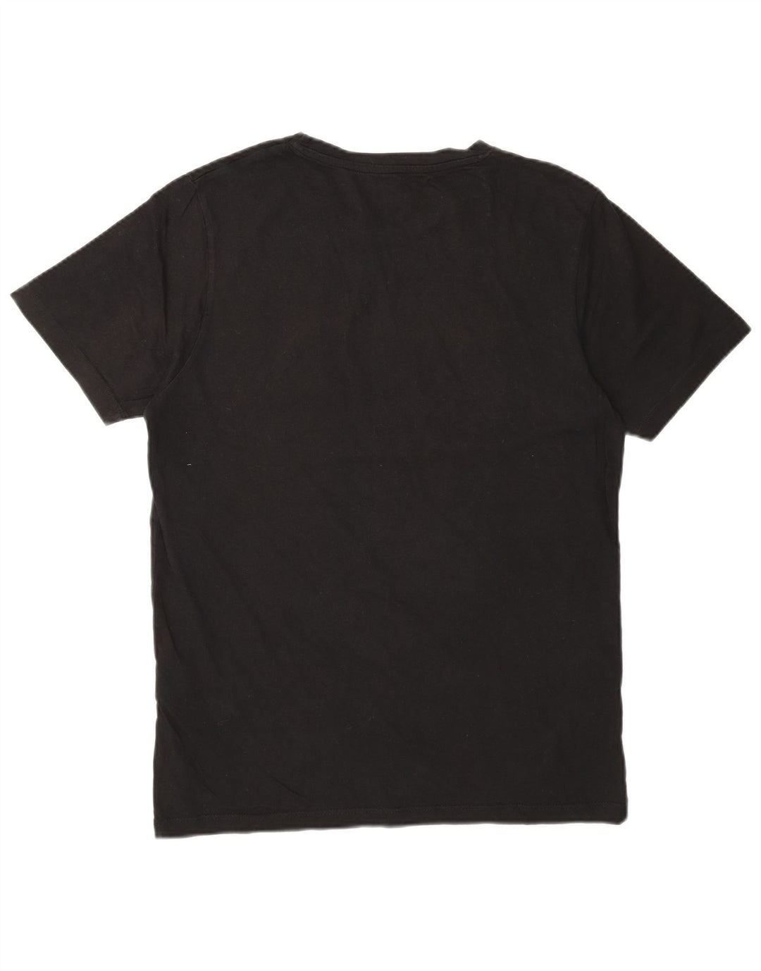 JACK & JONES Mens Graphic T-Shirt Top Medium Black Cotton