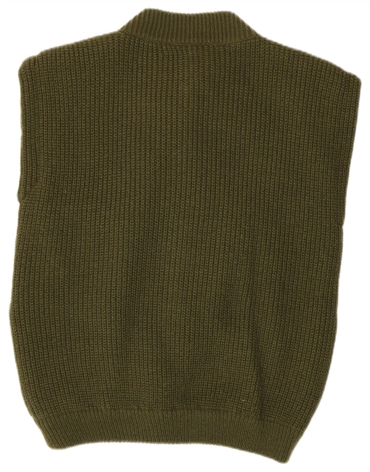 Liverani Herren-Cardigan, ärmellos, IT 48, mittlere Khaki-Wolle