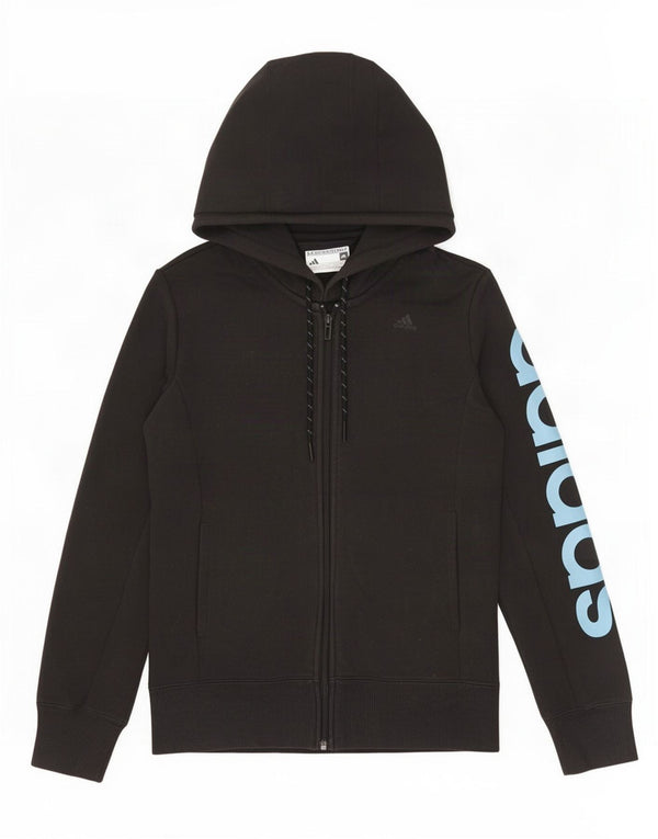 Adidas Damen Climalite Graphic Zip Hoodie Pullover UK 8/10 Small Schwarz