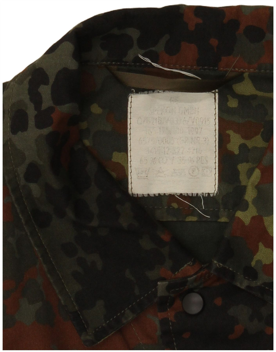 Vintage Herren Militärhemd UK 38 Medium Khaki Camouflage Baumwolle