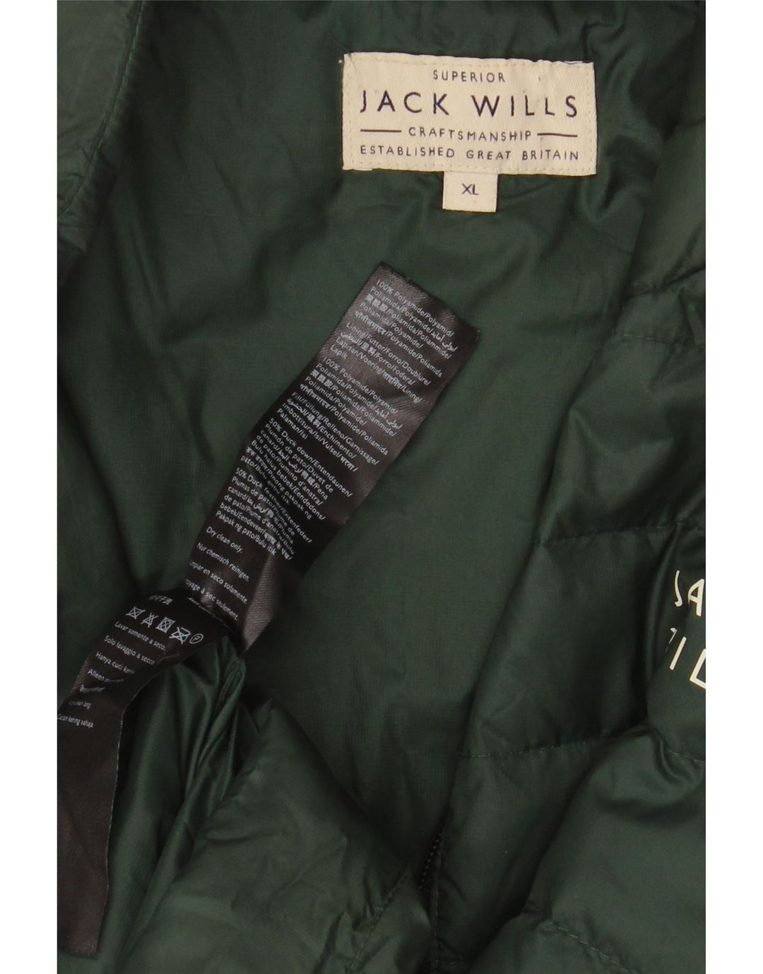 Jack Wills Herren Wattierte Jacke UK 42 XL Grün Polyamid
