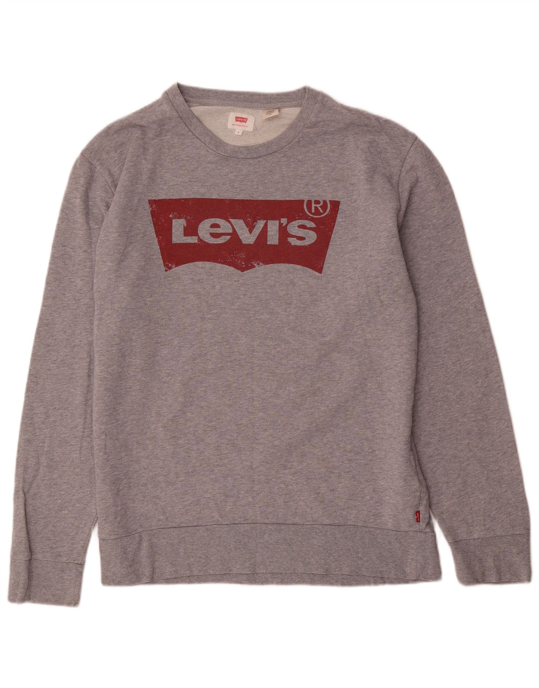 Levi's Herren-Sweatshirt mit Grafik, groß, grau gefleckte Baumwolle
