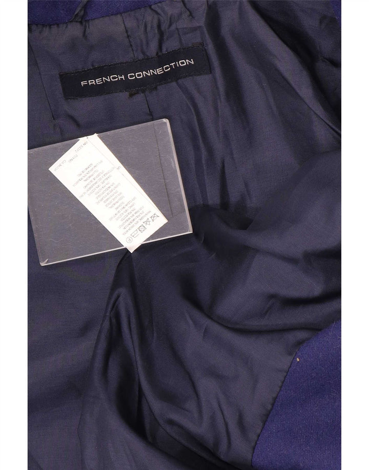 French Connection Zweireihiger Damenmantel UK 10 Small Lila Wolle