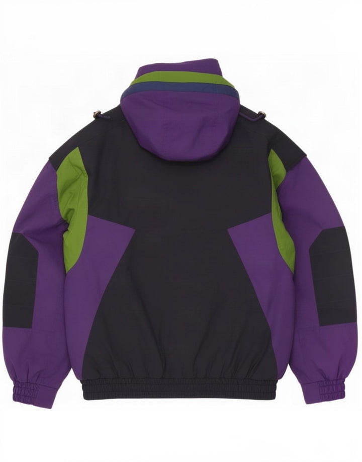 EVF Herren-Skijacke mit Kapuze, UK 40, Größe L, Lila, Farbblock-Polyester