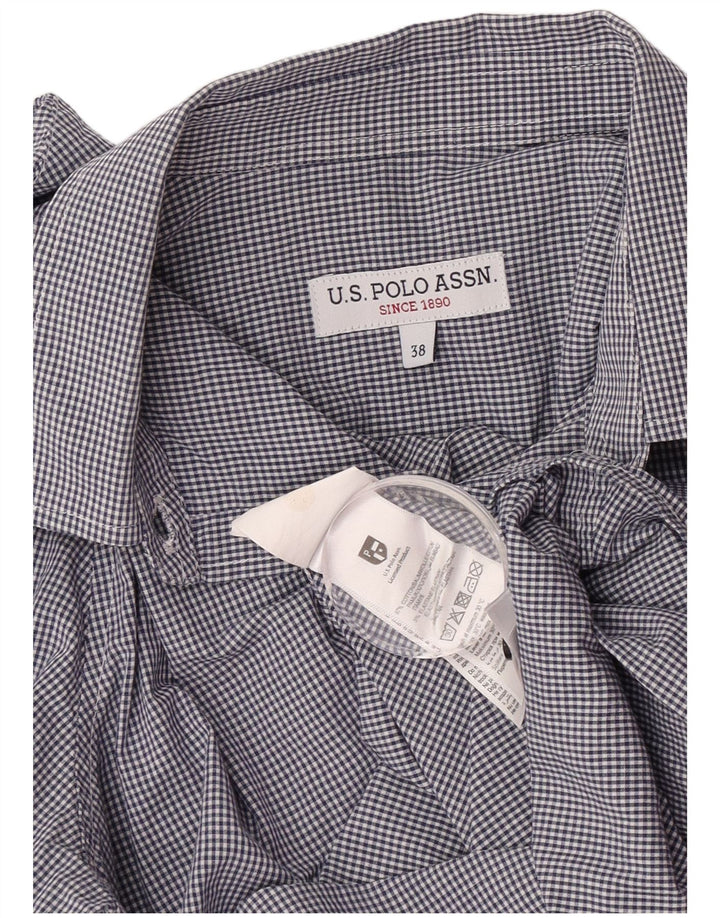 U.S. Polo Assn. Damen-Hemd EU 38, mittelgroß, marineblau, Gingham-Baumwolle