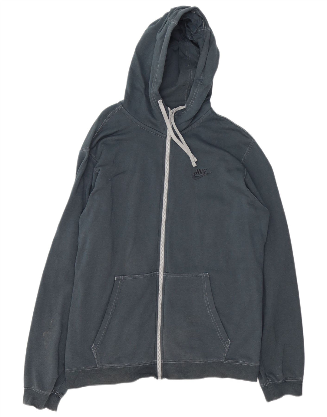 Nike Herren-Kapuzenpullover mit Reißverschluss, groß, marineblaue Baumwolle