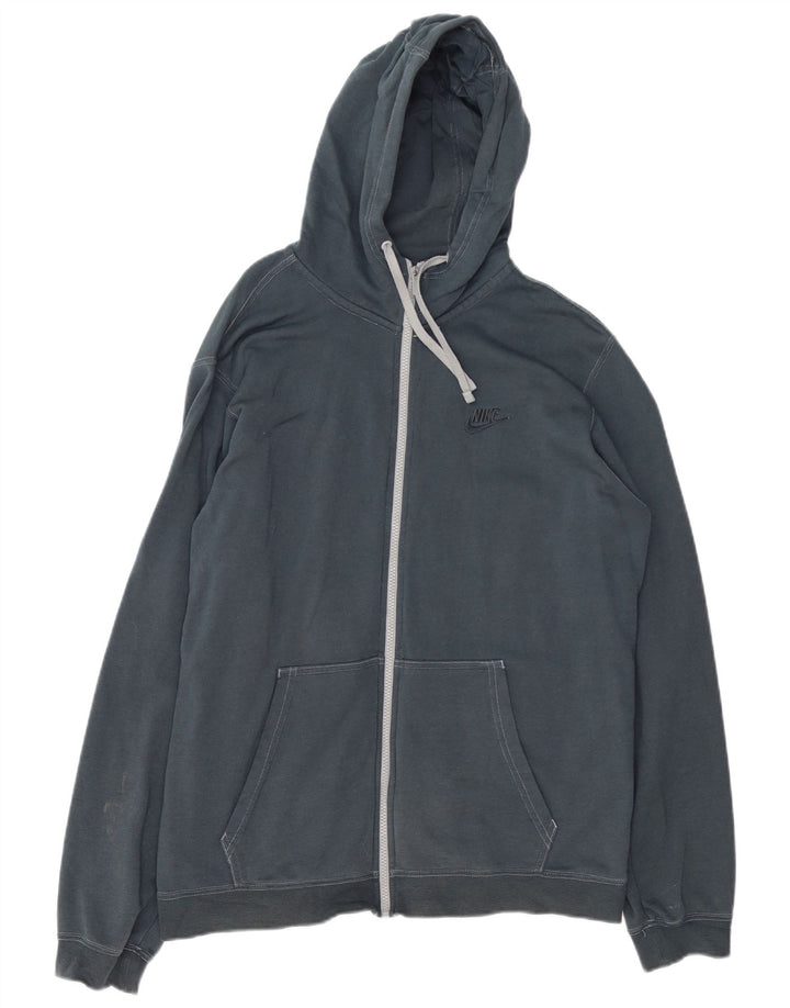 Nike Herren-Kapuzenpullover mit Reißverschluss, groß, marineblaue Baumwolle
