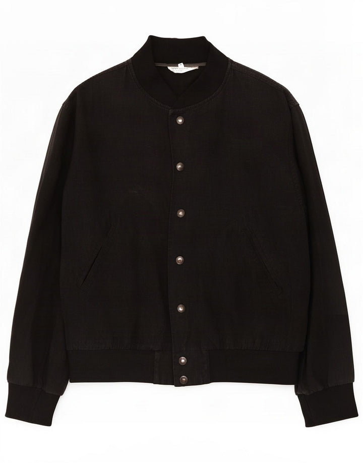 Iceberg Mens Graphic Bomber Jacket IT 48 Mittelschwarzes Leinen