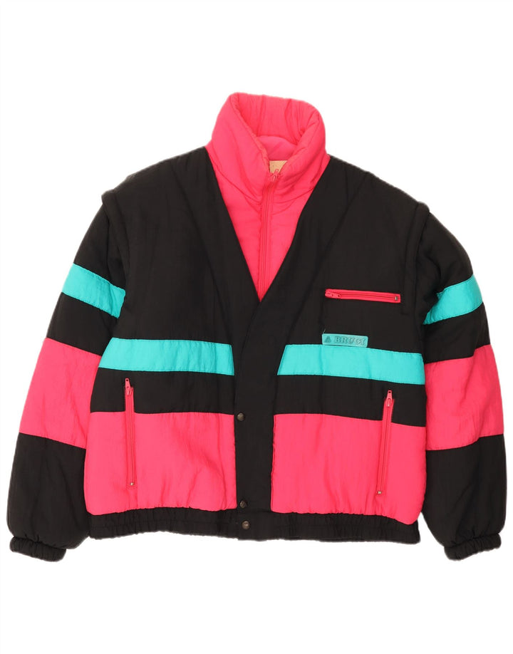 Brugi wattierte Herrenjacke UK 36 Small Mehrfarbiges Colourblock-Nylon