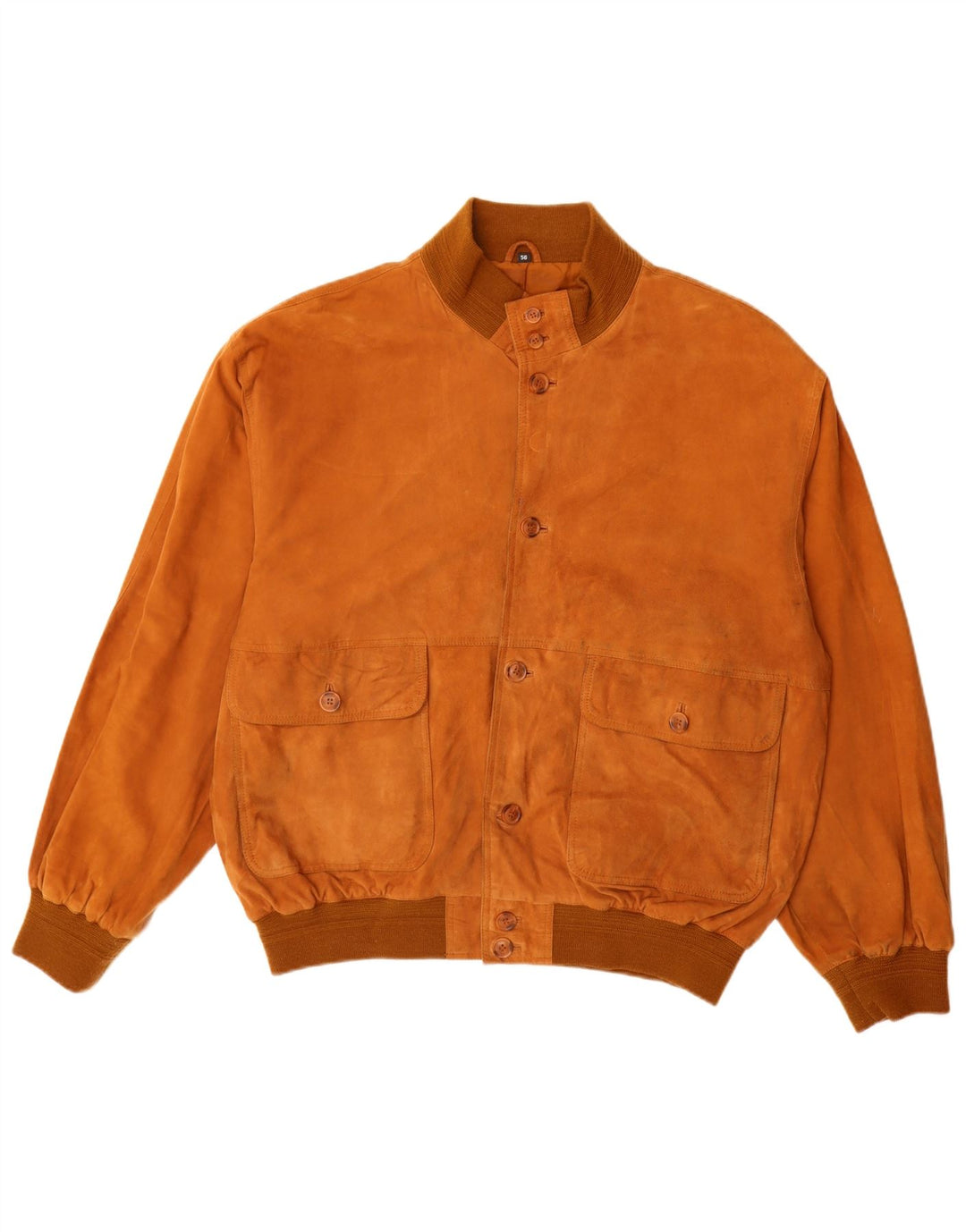 Vintage Herren Wildleder Bomberjacke IT 56 3XL Braunes Leder