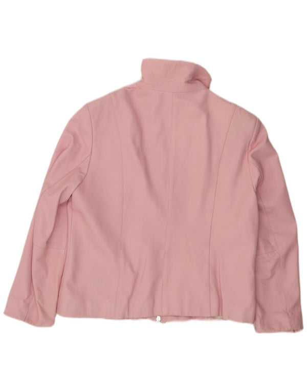 CABRINI Damen Lederjacke UK 16 Großes rosa Leder