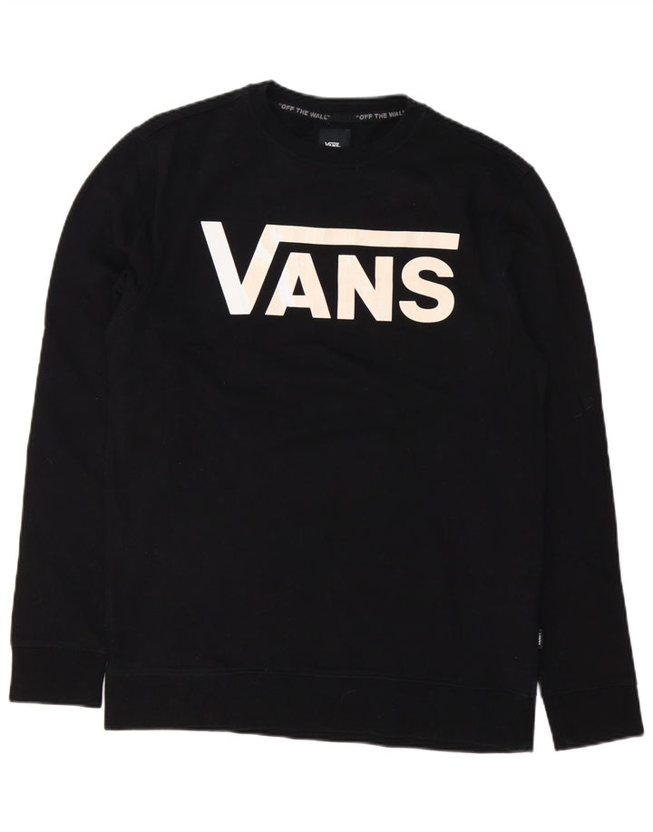 Vans Herren Grafik-Sweatshirt-Pullover aus mittelschwarzer Baumwolle