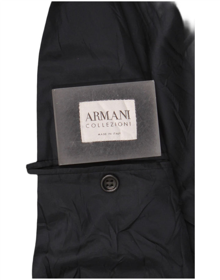 Armani Collezioni Herren 3-Knopf-Blazerjacke IT 52 XL Marineblaue Viskose
