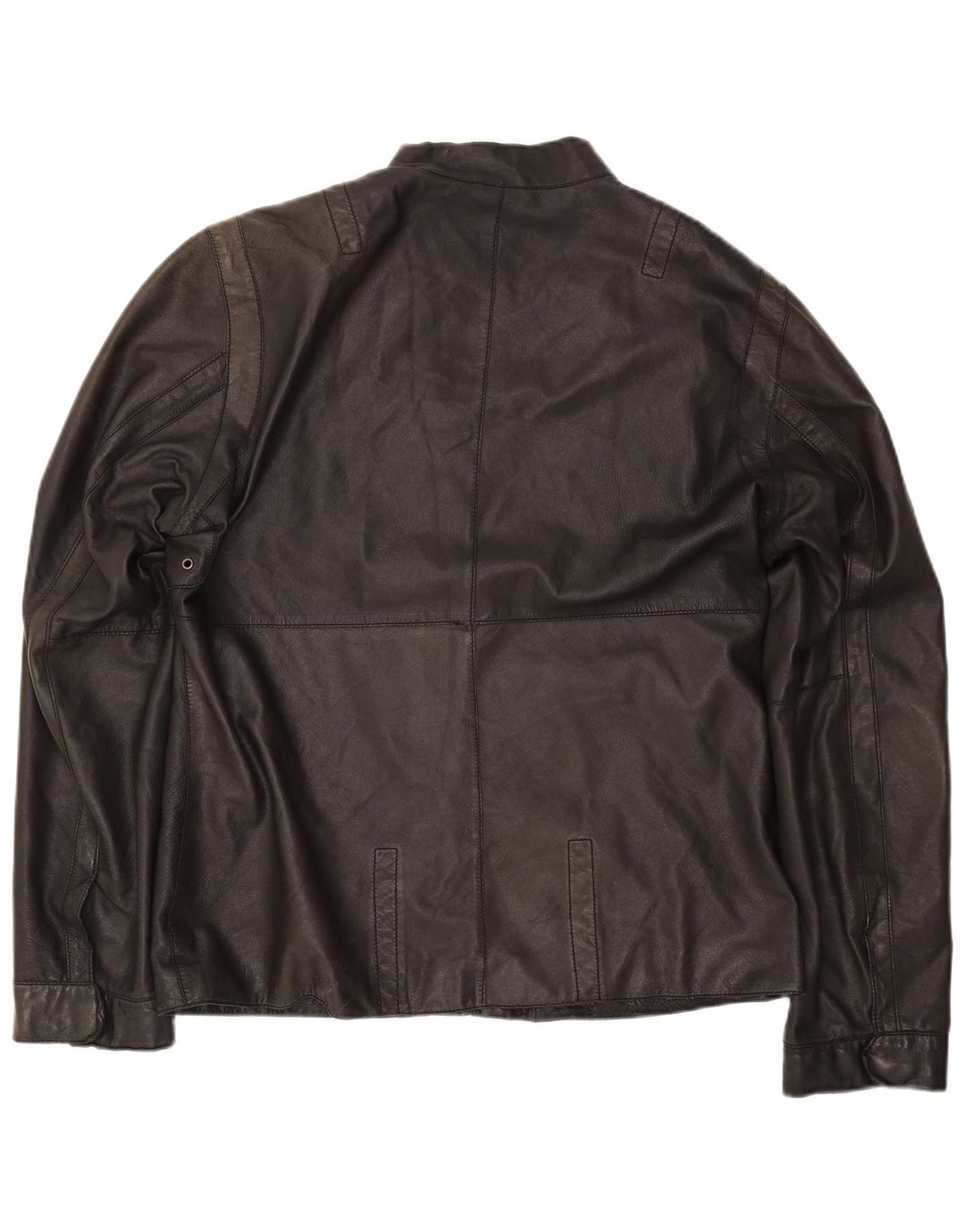 TED BAKER Herren Lederjacke Größe 5 XL Schwarzes Leder