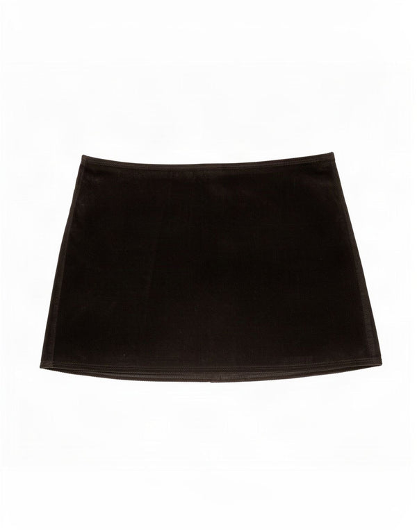 Benetton Damen Mini-Cordrock IT 48 XL W36 Schwarze Baumwolle