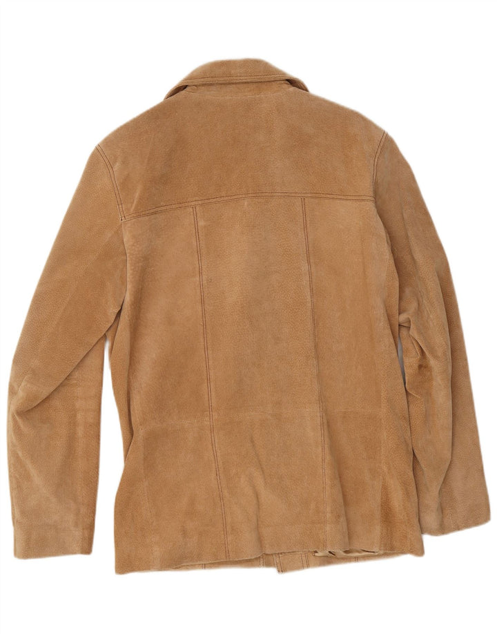 Vintage Damen Wildlederjacke UK 38 Medium Beige Leder