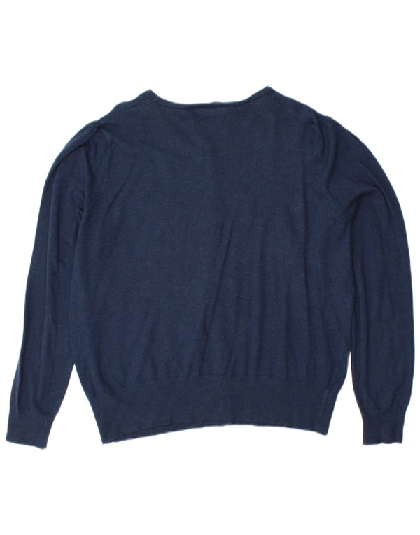 Marks & Spencer Damen Strickjacke Pullover UK 14 Large Marineblau