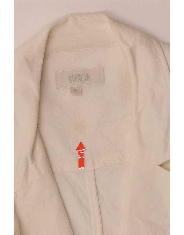 Marks & Spencer Damen 1-Knopf-Blazerjacke UK 18 XL Weiß