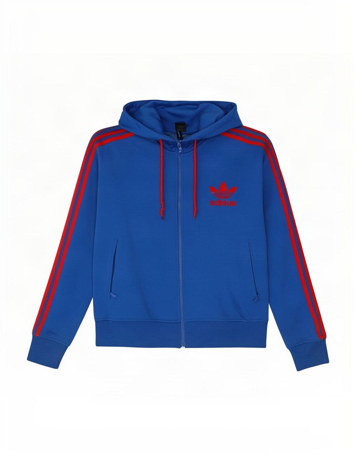 Adidas Herren-Kapuzenpullover mit Reißverschluss, Größe L, Blau