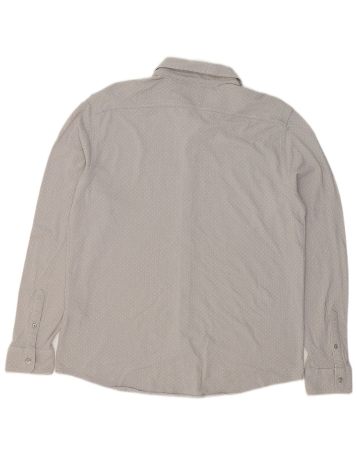 Dockers Herrenhemd aus mittelgrau gepunkteter Baumwolle