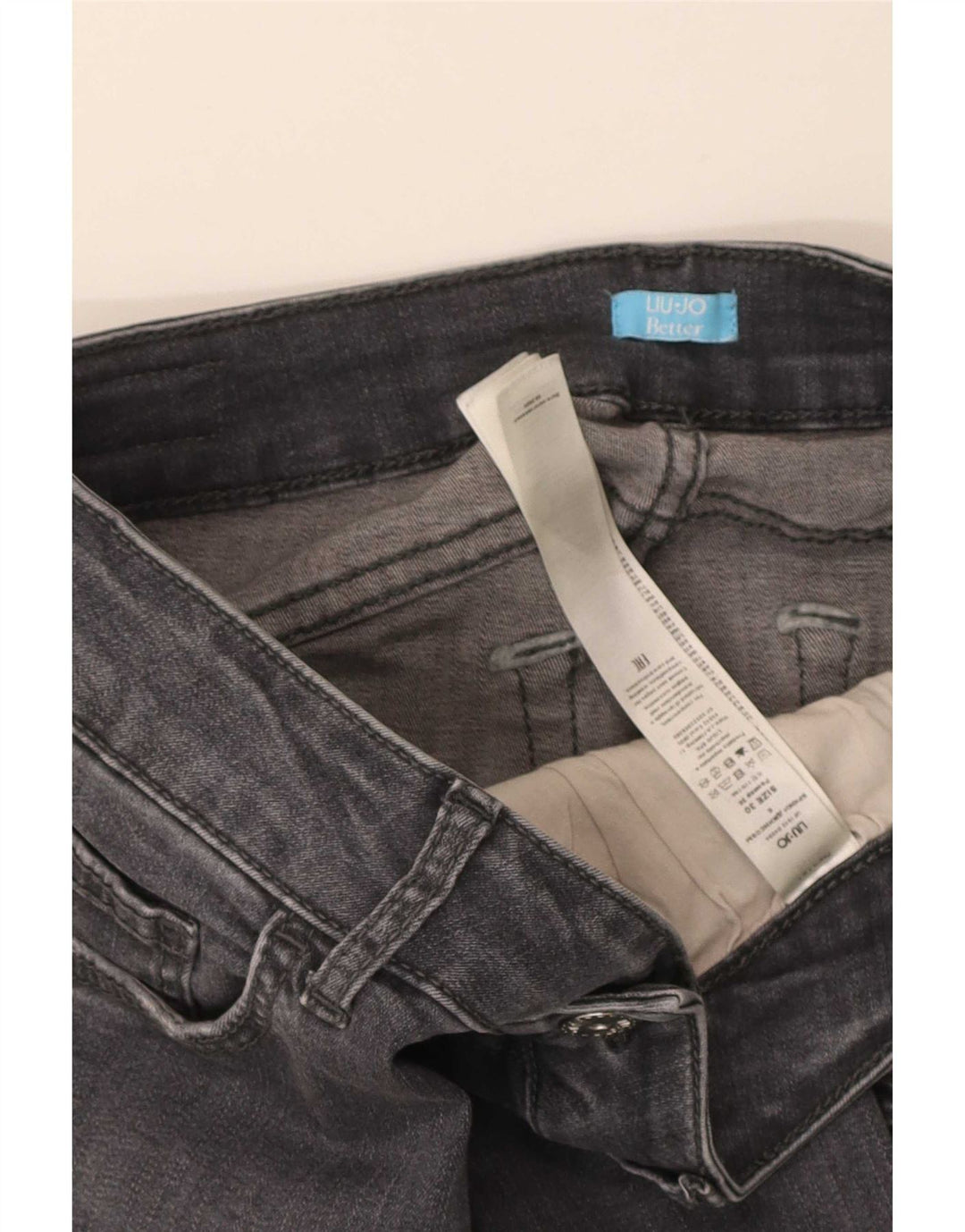 Liu Jo Damen Slim Jeans W30 L28 Graue Baumwolle