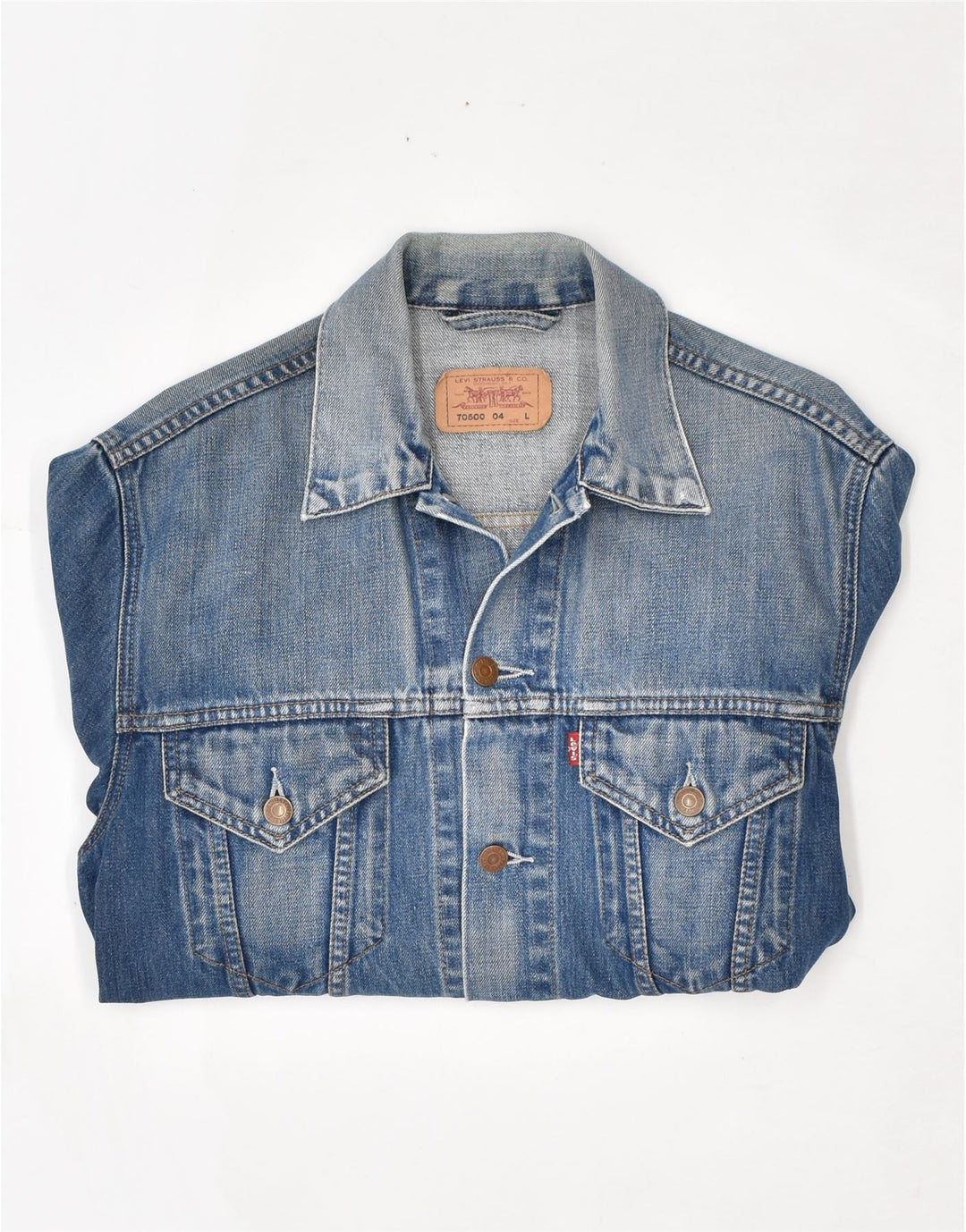 LEVI'S Damen Jeansjacke UK 14 Große blaue Baumwolle