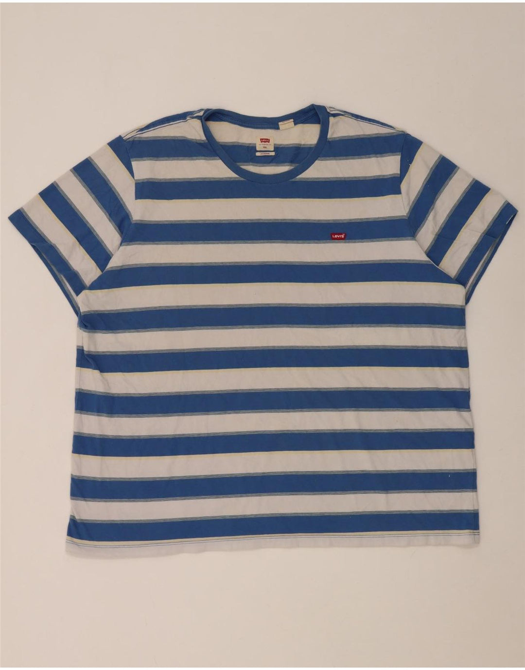 Levi's Herren Standard T-Shirt Top 2XL blau gestreift aus Baumwolle