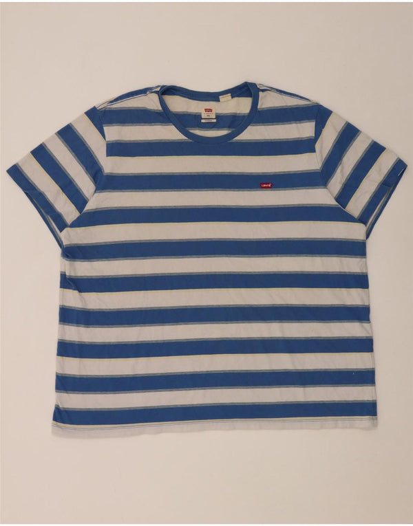 Levi's Herren Standard T-Shirt Top 2XL blau gestreift aus Baumwolle