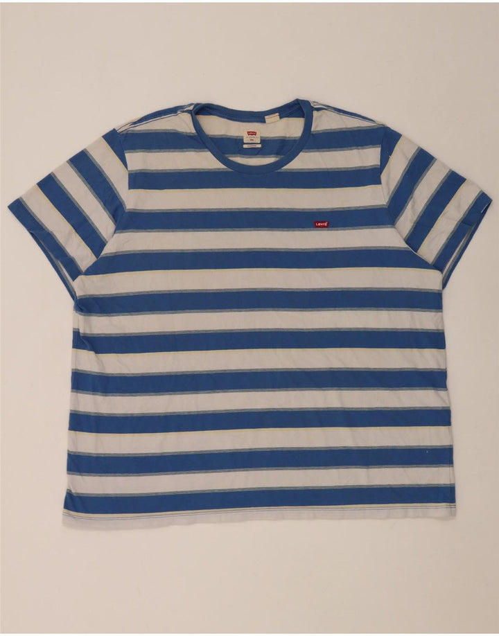 Levi's Herren Standard T-Shirt Top 2XL blau gestreift aus Baumwolle