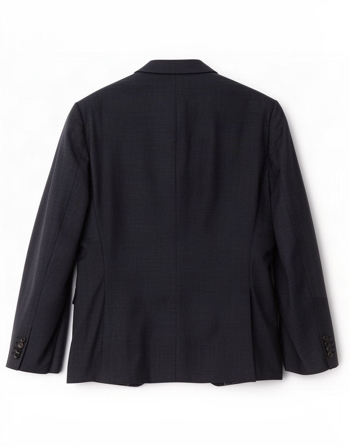 Hugo Boss Herren 2-Knopf-Blazerjacke UK 52 XL Marineblau karierte Wolle