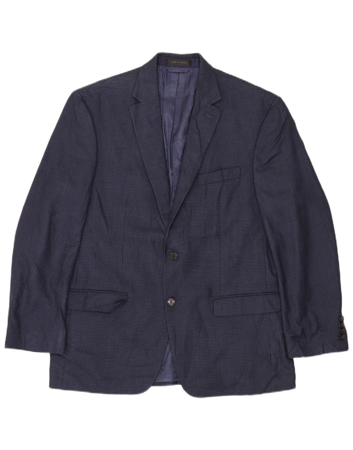 Ralph Lauren Herren-Blazer mit 2 Knöpfen, UK 38, mittleres Marineblau mit Hahnentrittmuster