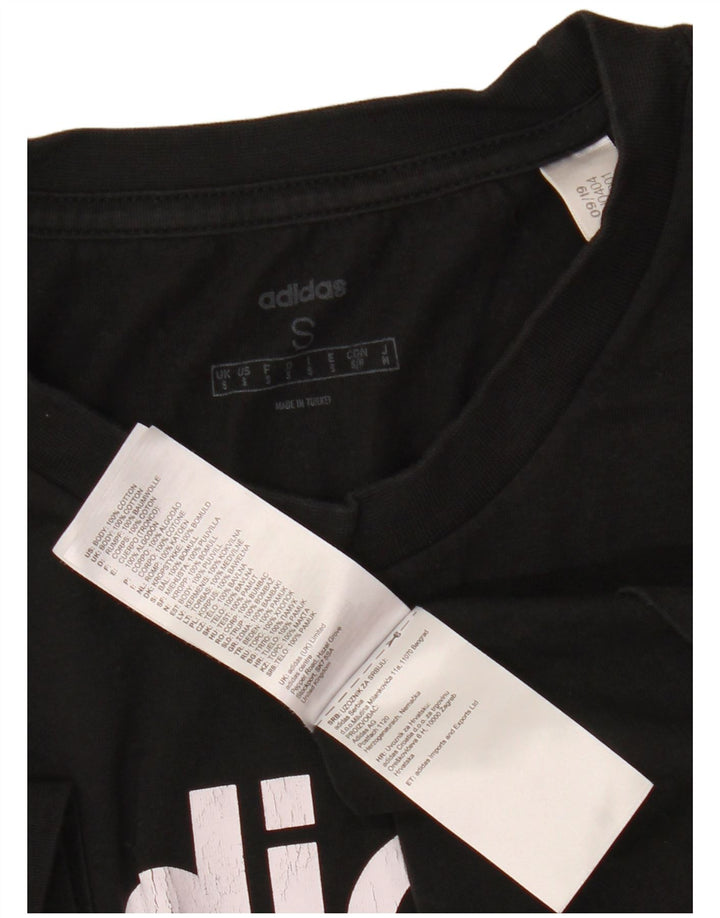 ADIDAS Herren Grafik T-Shirt Top Small Schwarz Baumwolle