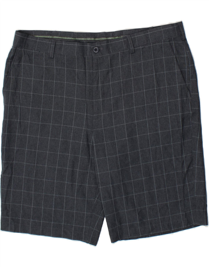 IZOD Mens Chino Shorts W42 2XL Grey Check Polyester Vintage Izod and Second-Hand Izod from Messina Hembry 