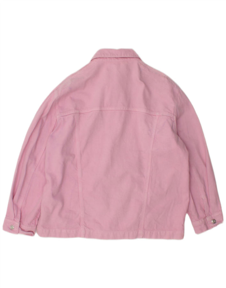 ZARA Damen Übergroße Jeansjacke UK 10 Small Rosa Baumwolle