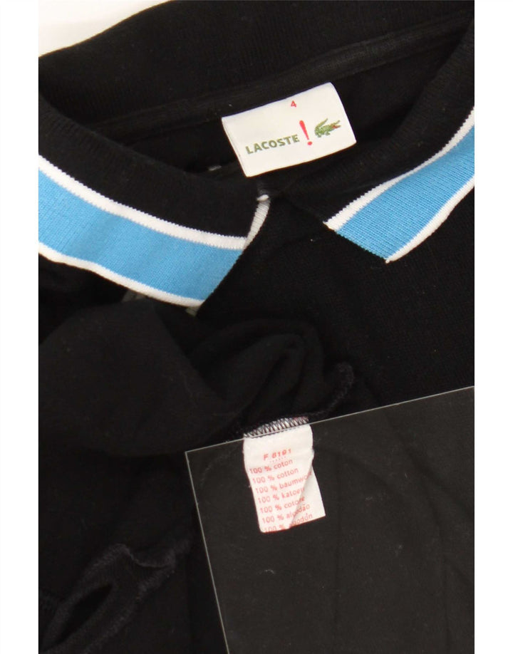 Lacoste Herren-Poloshirt, Größe 4, mittelschwarz, Colourblock-Baumwolle