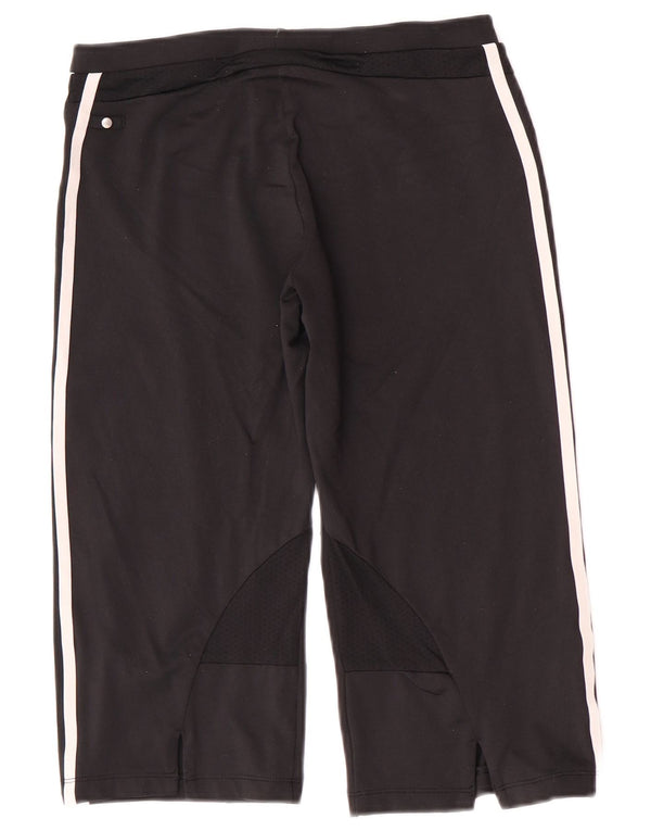 Adidas Damen Capri-Trainingshose UK 12 Mittelschwarzes Nylon
