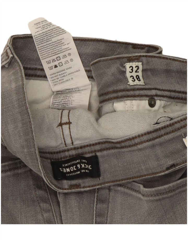 Jack & Jones Herren Slim Jeans W32 L30 Graue Baumwolle