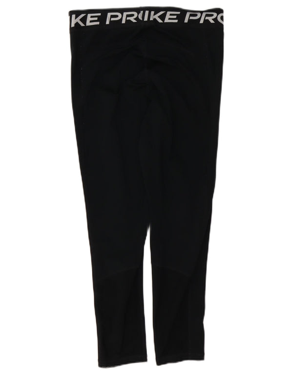 NIKE Womens Dri Fit Graphic Leggings UK 12 Mittelschwarzes Polyester