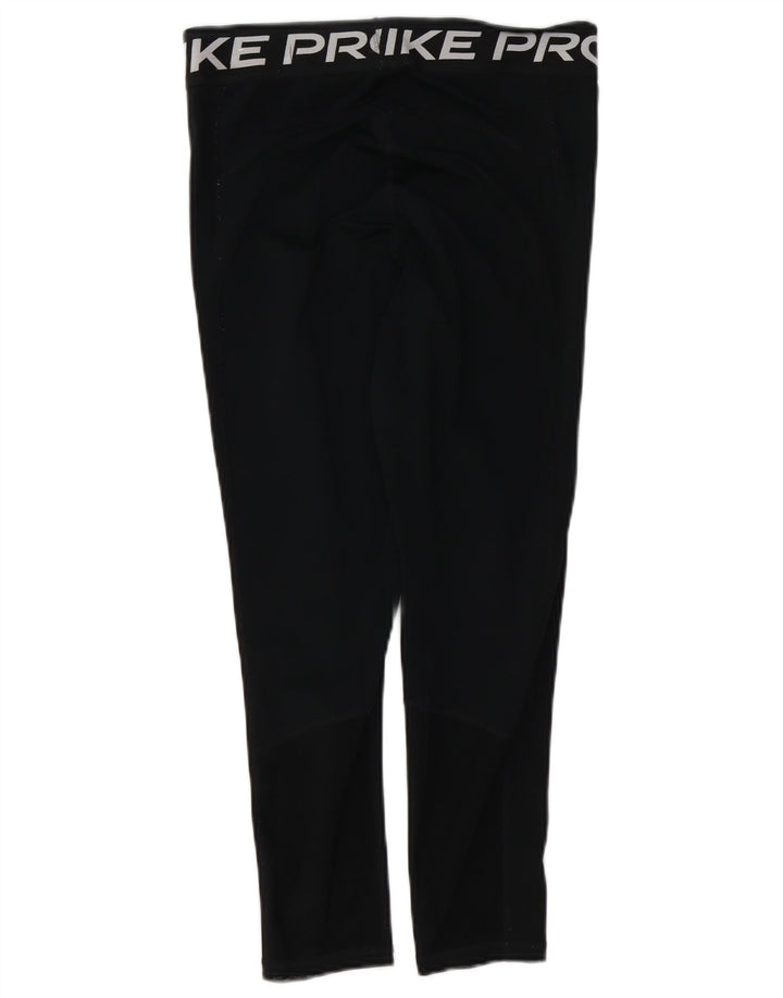NIKE Womens Dri Fit Graphic Leggings UK 12 Mittelschwarzes Polyester