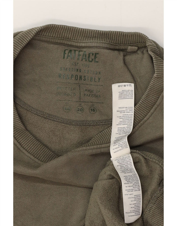 FAT FACE Damen-Sweatshirt in Übergröße, Größe 40, Khaki, Baumwolle