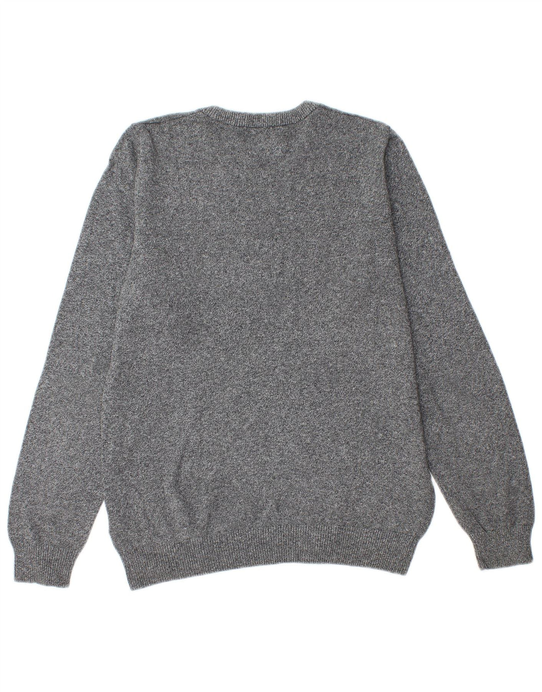 Marks & Spencer Herren-Pullover mit Rundhalsausschnitt, Größe S, grau gefleckte Baumwolle