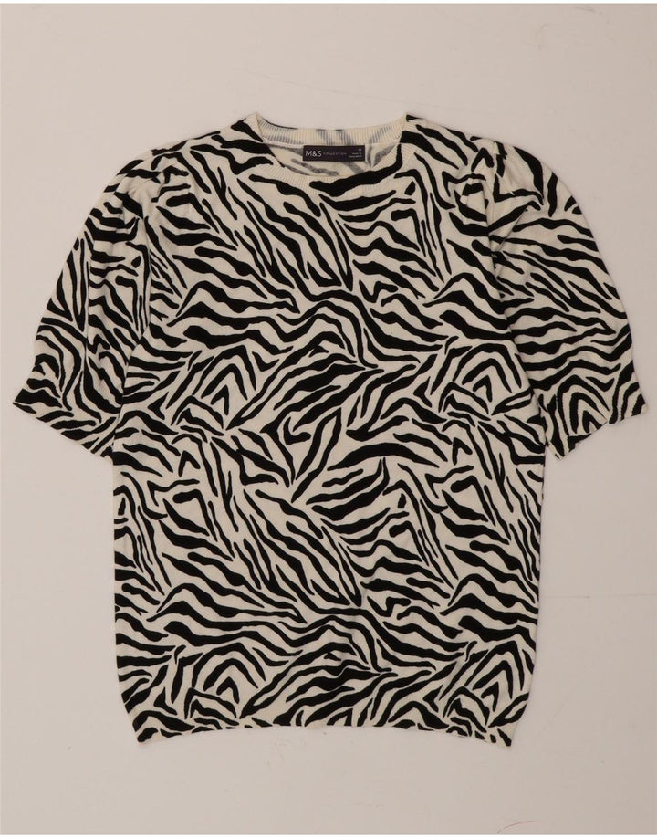 Marks & Spencer Damen-Pullover mit Rundhalsausschnitt, Gr. 10, Größe S, Schwarz