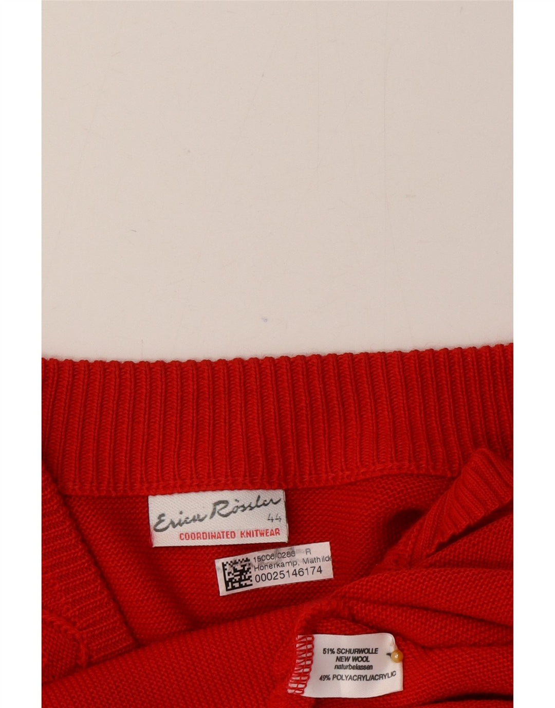 Vintage Damen Cardigan Pullover EU 44 XL Rote Wolle