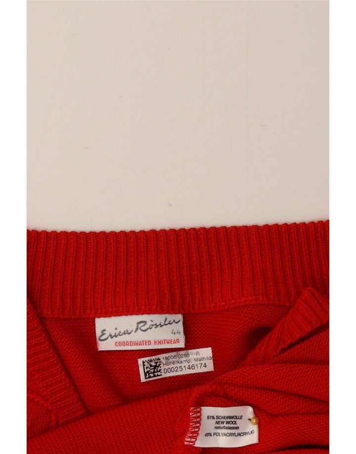Vintage Damen Cardigan Pullover EU 44 XL Rote Wolle