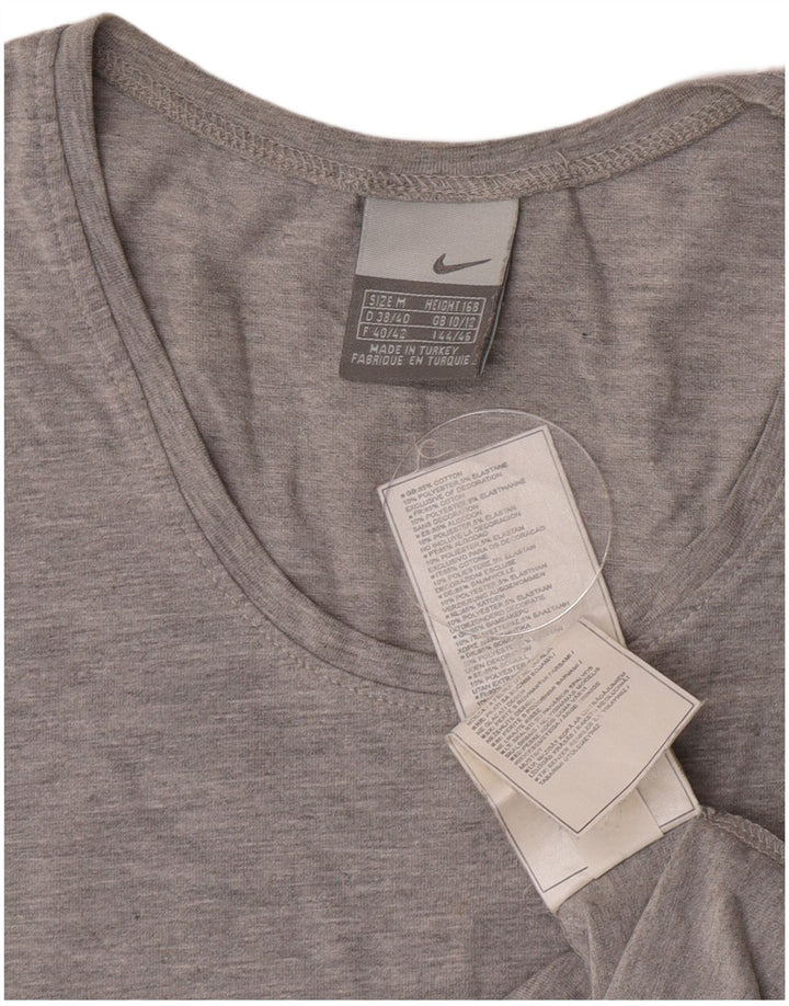 Nike Damen T-Shirt Top UK 10/12 mittelgraue Baumwolle