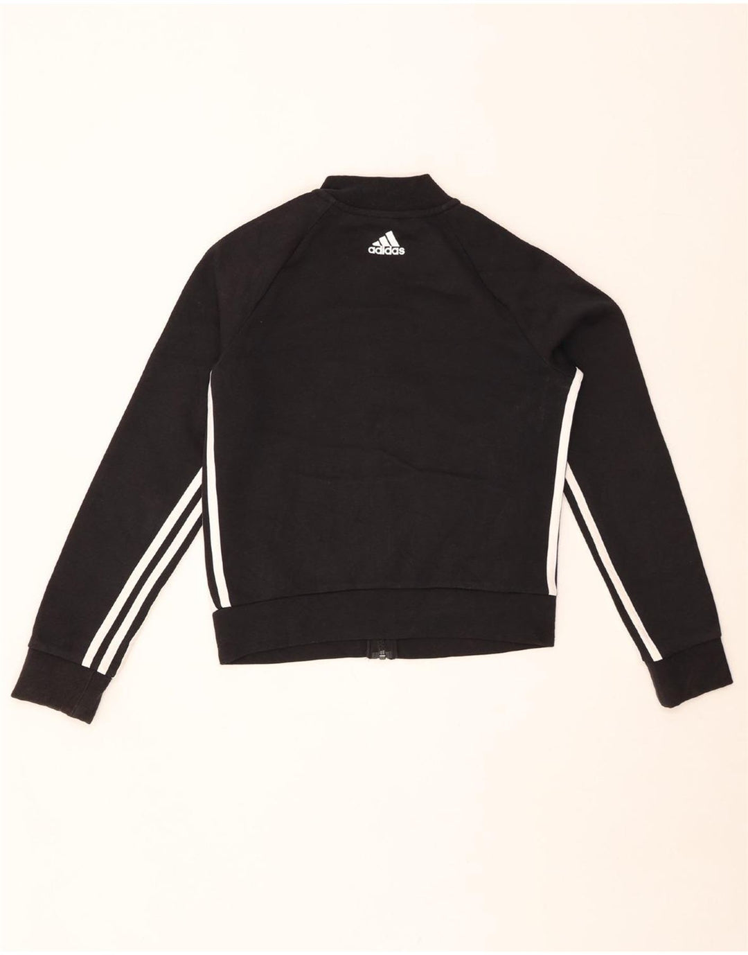 ADIDAS Damen Crop Trainingsanzug Top Jacke UK 4/6 XS Schwarz