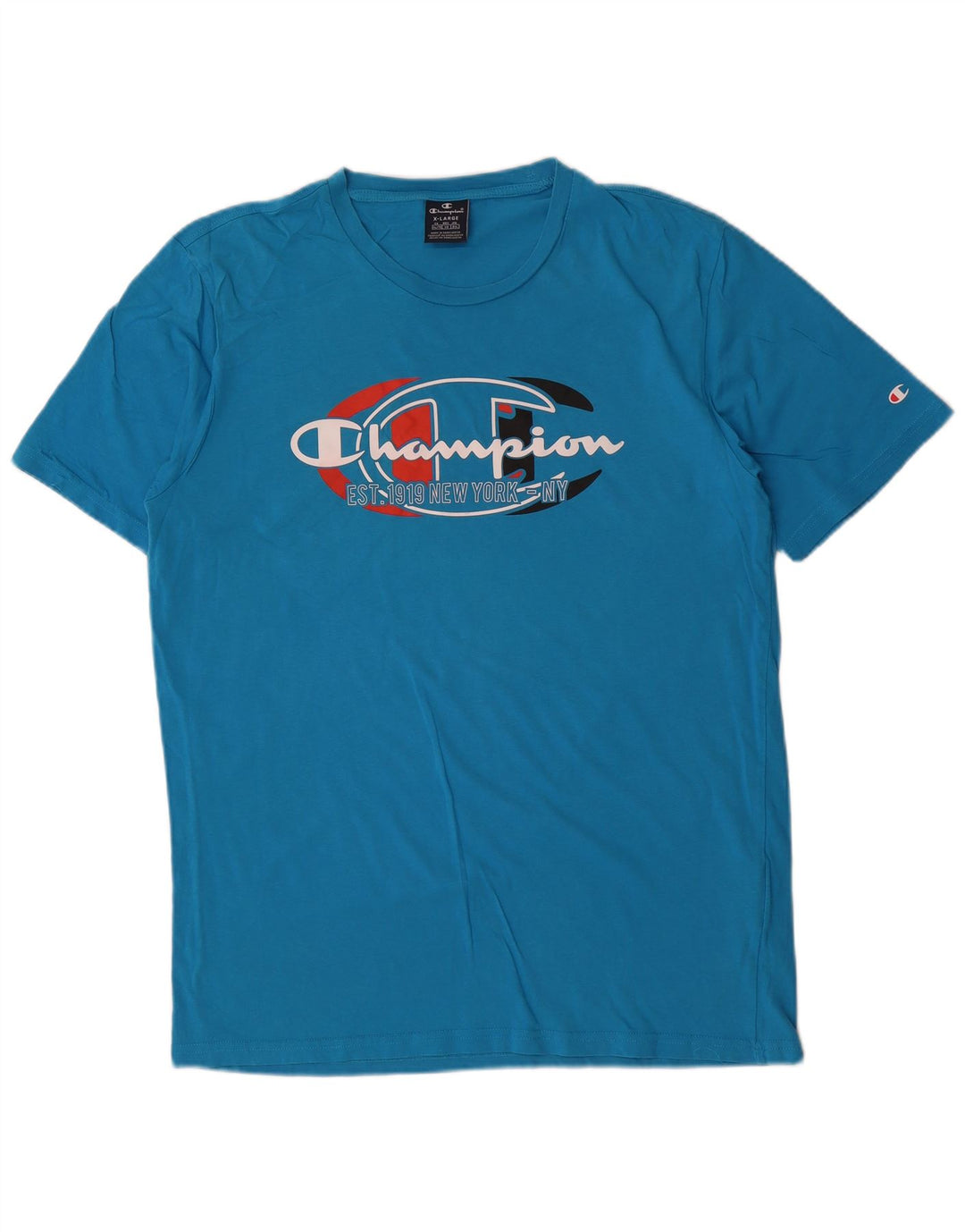 Champion Herren Grafik T-Shirt Top XL Blau